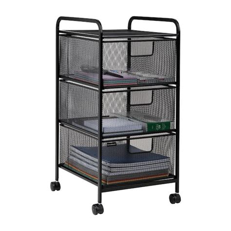 mind reader holecart3-sil 3 tier metal storage box|Mind Reader HOLECART3.